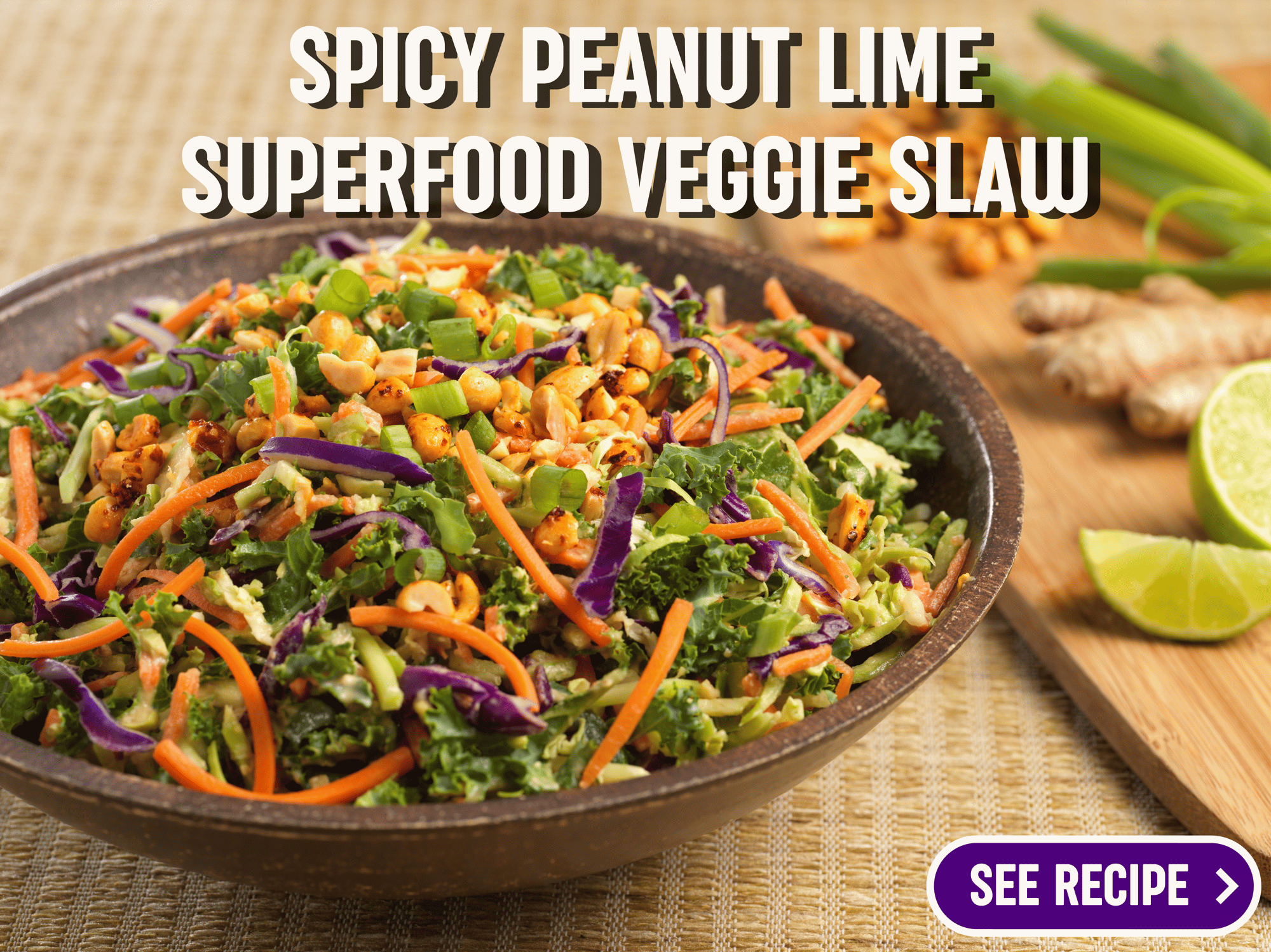 CB Spicy Peanut Lime Superfood Veggie SLaw