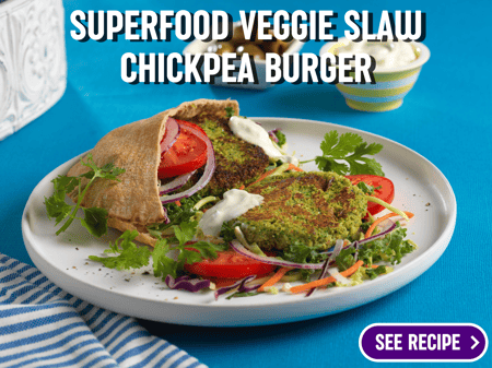 CB Superfood Veggie Slaw Chickpea Burger